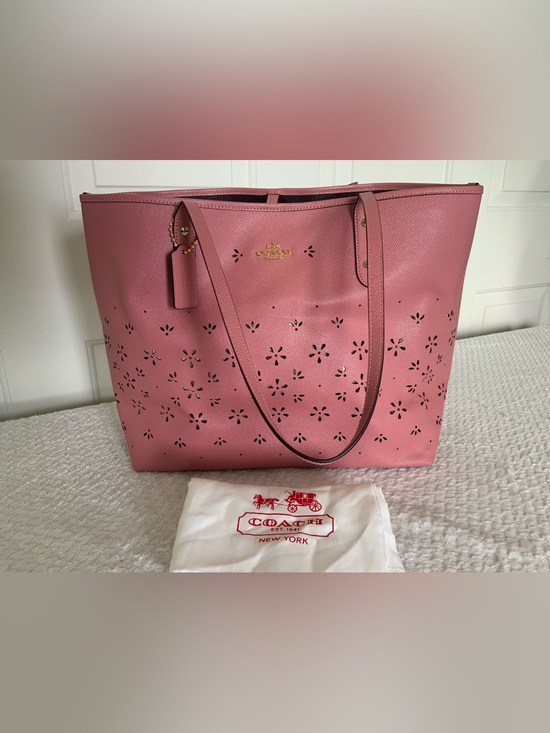 Coach Handbags - Coach Floral Perforated Leather Tote bag